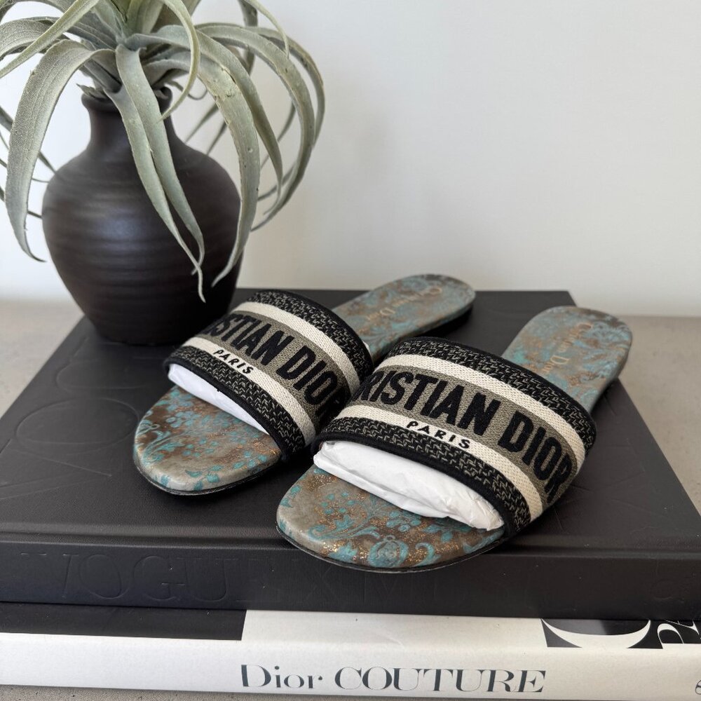 Christian Dior Dway Slide Sandals with Motif Insole